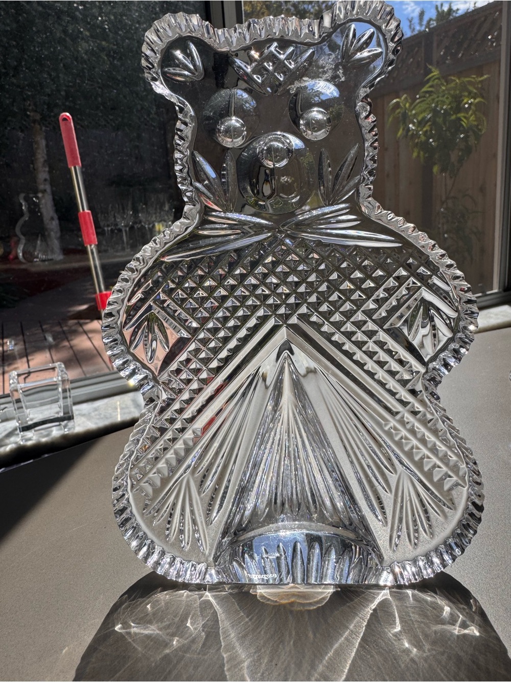 LARGE!Waterford Crystal Teddy Bear Figurine 7” BABY GIFT Vintage Ireland NWOT